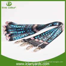 Lanyard de poliéster con color y tamaño personalizado con logo de sublimación